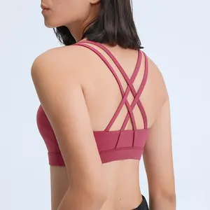 Reggiseno sportivo Sexy Cross Back estremo medio impatto reggiseno U Back da donna reggiseno sportivo Yoga avvolto