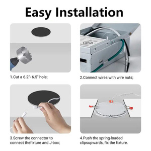 12 gói 4inch 6inch 9W 12W 5cct <span class=keywords><strong>Dimmable</strong></span> 2700k/3000K/3500K/4000K/5000K Ultra Slim <span class=keywords><strong>LED</strong></span> lõm Gắn Vòng <span class=keywords><strong>LED</strong></span> bảng điều chỉnh ánh sáng - Product Image 3