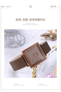 นาฬิกาควอตซ์ผู้หญิงทรงสี่เหลี่ยมวินเทจ หน้าปัดใหญ่ สายหนัง กันน้ำ พร้อมวันที่ - Product Image 6