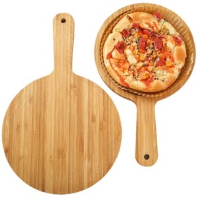 Ensemble d'assiettes à steak en bambou, plateau rond pour servir la pizza, le pain, le gâteau, le thé, les pâtisseries, la nourriture occidentale, style simple, 4 tailles - Product Image 4