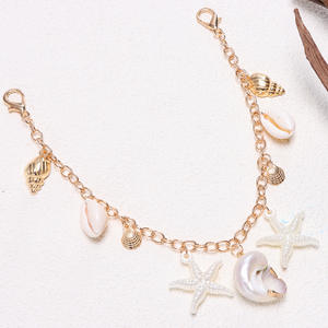 Bolso de Mano Media Luna con Cadena de Conchas de Estrella de Mar, Estilo Vacacional, Bolso para Mujer - Product Image 2