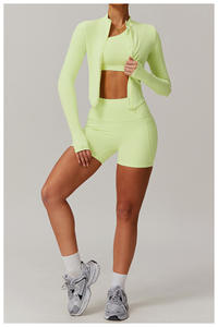 ชุดเสื้อผ้าเล่นโยคะแขนยาวสำหรับผู้หญิงกางเกงเลกกิ้งออกกำลังกายเข้ายิมบรารัดรูปสำหรับเล่นกีฬาฟิตเนส - Product Image 2