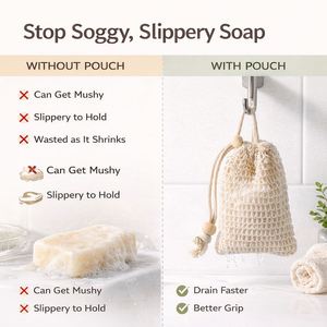Custom Logo Biodegradable Knitting Sisal Soap Holder <b>Bag</b> Soap Saver <b>Bags</b> Sisal <b>Mesh</b> Soap Drawstring - Product Image 6