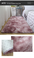 Tapis Shaggy Décoratif Doux en Fausse Fourrure Tie Dye pour Chambre Salon Antidérapant Facile à Nettoyer