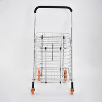 Nouveau chariot à courses de légumes de vente directe d'usine avec 4 roues silencieuses de PCS avec le panier d'achats de centre commercial de panier