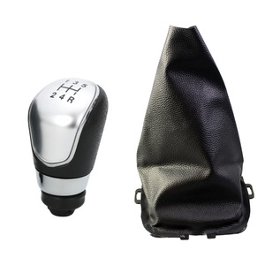 Ford Fiesta Gear <b>Knob</b> Set Black Leather 5 Speed Manual <b>Shift</b> <b>Knob</b> And Boot Cover For 08-12 Models - Product Image 4