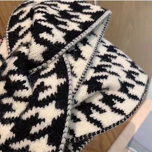 Qianjin Thousand Bird Lưới Dệt Kim <span class=keywords><strong>Headband</strong></span> Retro Rộng Cạnh Đan Tóc Hoops Cao Đàn Hồi Tóc Ban Nhạc Houndstooth <span class=keywords><strong>Headband</strong></span> - Product Image 3