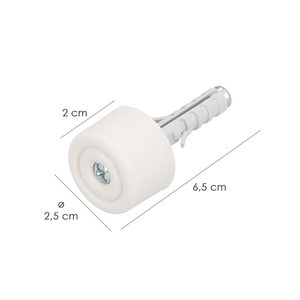 Fermaporta Maurer, da avvitare, con tappo e vite, bianco - Product Image 2
