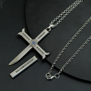 Anime <span class=keywords><strong>Dracule</strong></span> <span class=keywords><strong>Mihawk</strong></span> Kreuz-Anhänger Halskette Freundschafts-Geschenk für Männer und Frauen Anime-Schmuck Schlüsselanhänger Accessoires - Product Image 4