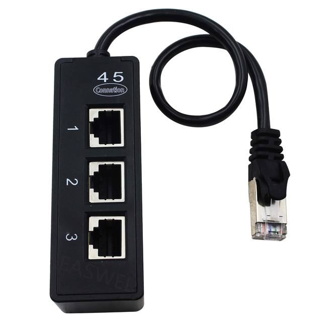 New RJ45 Ethernet Splitter RJ45 Network 1 to 3 Port Ethernet Adapter Male to 3 X Female LAN Splitter Adapter Cable