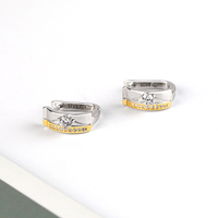 Boucles d'oreilles créoles rondes en argent rhodié pour femmes, tendance, avec zircon cubique, en argent sterling 925, cadeaux de fiançailles, vente en gros