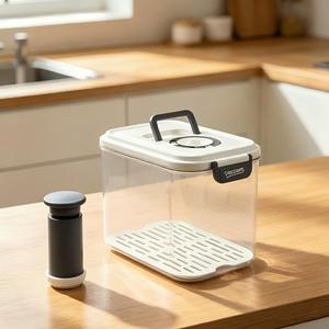 Contenitore Sottovuoto per Alimenti da 2800ML con Vassoio di Drenaggio, Contenitore per Frutta e Verdura da <span class=keywords><strong>Frigorifero</strong></span> con Pompa Manuale per Sottovuoto - Vendita all'Ingrosso - Product Image 6