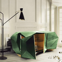Meubles de rangement de villa de luxe moderne personnalisés, console en bois pour le salon des personnes âgées, décoration de forme irrégulière