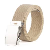 Ceinture Tactique d'Extérieur pour Hommes en Toile de Coton Blanche, Boucle en Métal, Ceinture de Chasse et de Randonnée en Tissu