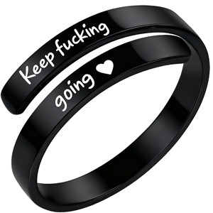 Anillos de Promesa Hope Rings Keep Love You, Ajustables, de Plata, Oro, Oro Rosa y Negro, Hipoalergénicos, de Acero Inoxidable 304 para Mujer - Product Image 4