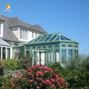 MILY Grande <span class=keywords><strong>serre</strong></span> de jardin en verre décorative de style villa en plein air, gazebo triangulaire en <span class=keywords><strong>fer</strong></span> <span class=keywords><strong>forgé</strong></span> - Product Image 5