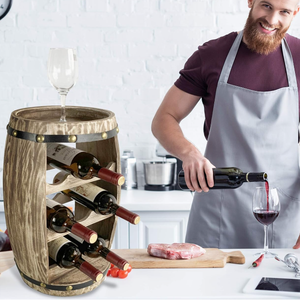 Portabottiglie <span class=keywords><strong>vino</strong></span> portabottiglie in legno naturale a forma di <span class=keywords><strong>botte</strong></span> 8 <span class=keywords><strong>bottiglie</strong></span> - Product Image 5