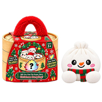 Jouet anti-stress en peluche de 10 cm, design de Noël, en forme de boulette, mignon, à presser, avec cuiseur vapeur