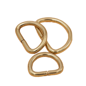 Латунные полированные поворотные кольца-защелки (D-образные), кольца для сумок, полукруглые кольца, квадратные соединительные кольца, фурнитура для багажа - Product Image 1
