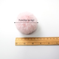 Vente en gros de pompons roses en fausse fourrure de 7cm pompons en fourrure de lapin pour porte-clés vêtements chaussures décorations