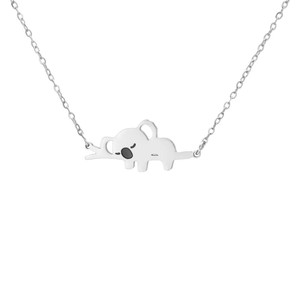 Hot Selling Personalized Stainless Steel Fashion Jewelry Necklaces Cute Animal Sleeping Koala Pendant Necklace or Animal <strong>Lovers</strong> - Product Image 2
