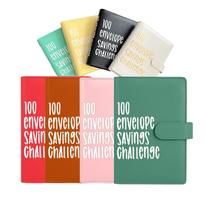 Caliente 100 ahorro desafío A5 organizador cuaderno PU cuero presupuesto planificador con dinero en efectivo relleno sobres Carpeta para regalo tamaño A4 - Product Image 3