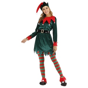 Costumes <span class=keywords><strong>de</strong></span> Noël HLC en velours pour enfants, costumes <span class=keywords><strong>de</strong></span> Père Noël et d'elfes pour garçons et filles, cadeaux <span class=keywords><strong>de</strong></span> Noël, costumes pour fêtes et activités, nouveautés - Product Image 4