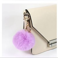 Nouvelle boule bouffante moelleuse avec porte-clés crochets floue fausse fourrure de lapin pompons porte-clés pour filles femmes pendentif accessoires porte-clés breloque