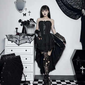 New Sexy Slim Fit Girl Dress Women Swing Dress day Addams Gothic Dark tunica Dress - Product Image 2