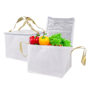 Custom logo <b>Lunch</b> Thermal Printed Logo Non-Woven <b>Cooler</b> Insulated <b>Lunch</b> <b>Bag</b> - Product Image 2