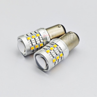 Ampoule LED 1157 Bay15d, double couleur, clignotant, DRL blanc ambre, 3157 7443 2835 24SMD 12-24V, feux de freinage, feux de recul, accessoires
