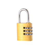 Cadenas à combinaison à 3 chiffres en laiton massif, mini cadenas à code réinitialisable en laiton, pour bagages de voyage, sac à dos, casier de gym, armoire