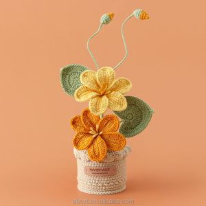 Handmade Finished Hand-knit Crochet Tung <b>Tree</b> Flower Pot Plant for Valentine's Day Graduation Father's Day Halloween - Product Image 2