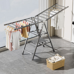 Séchoir à linge pliable en forme de X, sur pied, pour intérieur et extérieur, design pliable - Product Image 1
