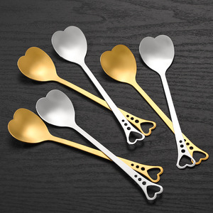 Cuchara para remover café en forma de corazón de acero inoxidable, cuchara para postre, cuchara para pastel, cuchara para nido de pájaro, cuchara de regalo creativa, cuchara de recuerdo - Product Image 2