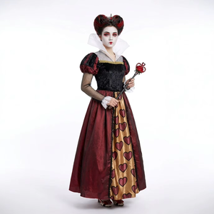 European and American Halloween Cosplay <strong>Red</strong> Heart Princess <strong>Queen</strong> Alice's Adventures in Wonderland Poker <strong>Red</strong> Peach <strong>Queen</strong> Dress - Product Image 4