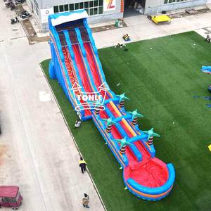 27ft cao đôi làn đường trượt nước <span class=keywords><strong>Inflatable</strong></span> nhiệt đới trượt nước để bán - Product Image 1