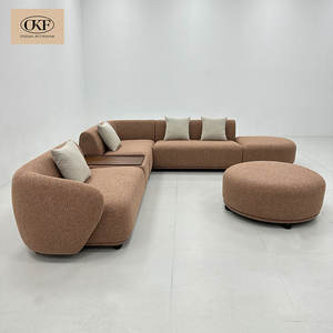 Canapé d'angle convertible moderne de luxe en forme de L, meubles de salon avec revêtement en tissu microfibre - Product Image 3