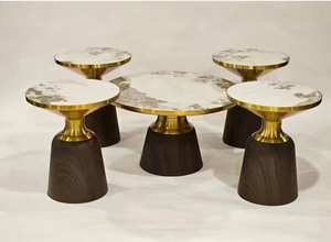 <span class=keywords><strong>Table</strong></span> d'appoint en <span class=keywords><strong>acier</strong></span> et marbre naturel, <span class=keywords><strong>table</strong></span> à café et à thé - Product Image 2