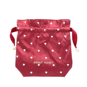 Bolsa de Regalo Navideña de Satén Rojo Suave con Logotipo Personalizado, Bolsa con Cordón para Pelucas, Paquetes de Cabello, Bolsos, Bufandas, Almohadas - Product Image 3