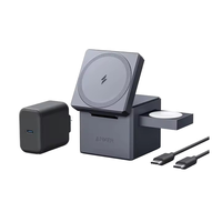 Chargeur sans fil magnétique 3-en-1 en forme de cube, 15W, support de charge rapide pliable, port Type-C, adaptateur d'alimentation, respectueux de l'environnement