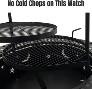 <span class=keywords><strong>Barbecue</strong></span> de jardin à bois avec protection anti-étincelles, foyer rotatif et rôtissoire manuelle - Product Image 5