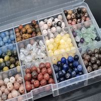 720 pièces/boîte 24 grilles 6mm pierre naturelle ronde pierres précieuses perles en vrac D I Y perles pour Bracelet collier boucles d'oreilles ensemble