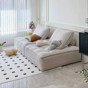 Nuovo sofà quadrato modulare di moda con spugna di riempimento leggero sottovuoto soffice tessuto bianco Design per il Comfort del <span class=keywords><strong>soggiorno</strong></span> - Product Image 4