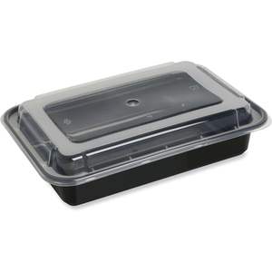 Contenedor de Alimentos Desechable TORECT38 GEN de 38 oz, Negro/Transparente, de Plástico, con Tapa, 8.81 X 6.02 X 2.48, 150/Caja, para Loncheras - Product Image 2