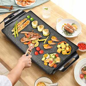 800W Aluminum Electric Grill Pan Indoor/Outdoor RV Hotel Household Use Microcomputer Control Temperature Control <b>Smokeless</b> PTFE - Product Image 1