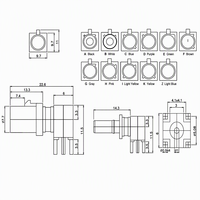Connecteur coaxial RF FAKRA mâle à angle droit étanche pour automobile, compatible SMB, à montage sur circuit imprimé pour véhicule