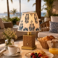 Lampe de table classique sans fil, style européen, à intensité variable, 5200 mAh, rechargeable, avec abat-jour remplaçable
