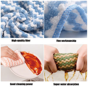 マイクロファイバーパイナップルチェッカーコーラルベルベットタオルキッチンクリーニングキッチン皿布 - Product Image 2