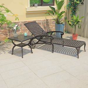 Modern Design Buiten Gegoten <span class=keywords><strong>Aluminium</strong></span> Chaise Lounge Zonnebank Hotel Zwembad Meubilair Strand Ligstoel - Product Image 1